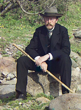 Self-portrait on the Karolitskhali River, by Sergei Prokudin-Gorsky